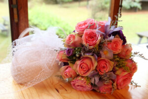 wedding Bouquet of pink roses