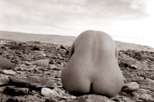 abstract nude in the desert
